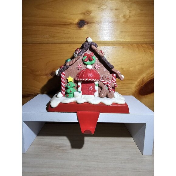 Christmas Stocking Holder Hanger CANDY SWEET GINGERBREAD HOUSE PEPPERMINT 5” - Picture 5 of 12